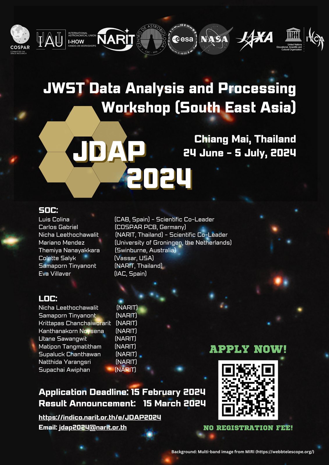 JDAP 2024: JWST Data Analysis and Processing Workshop